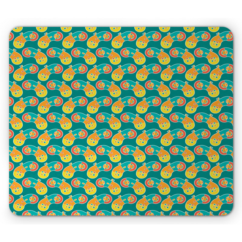 Retro Colored Gamepad Art Mouse Pad