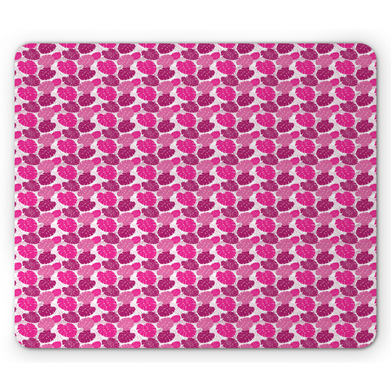 Pink Color Palette Leaves Mouse Pad