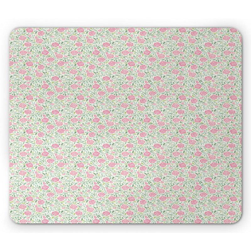 Roses Leaves Mouse Pad