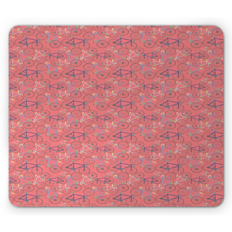 Colorful Retro Racing Bicycles Mouse Pad