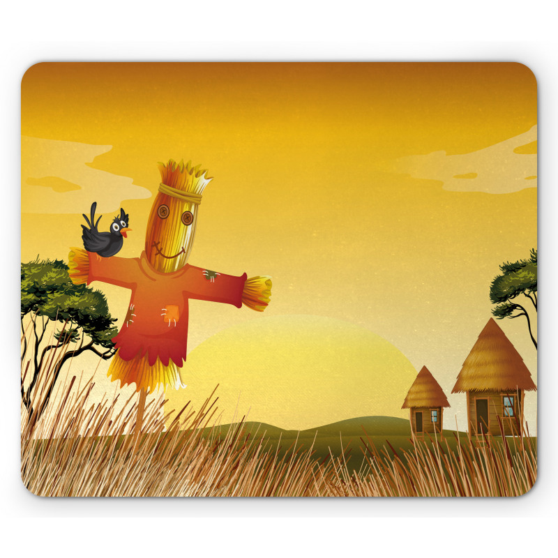 Farm Houses and Scarecrow Mouse Pad