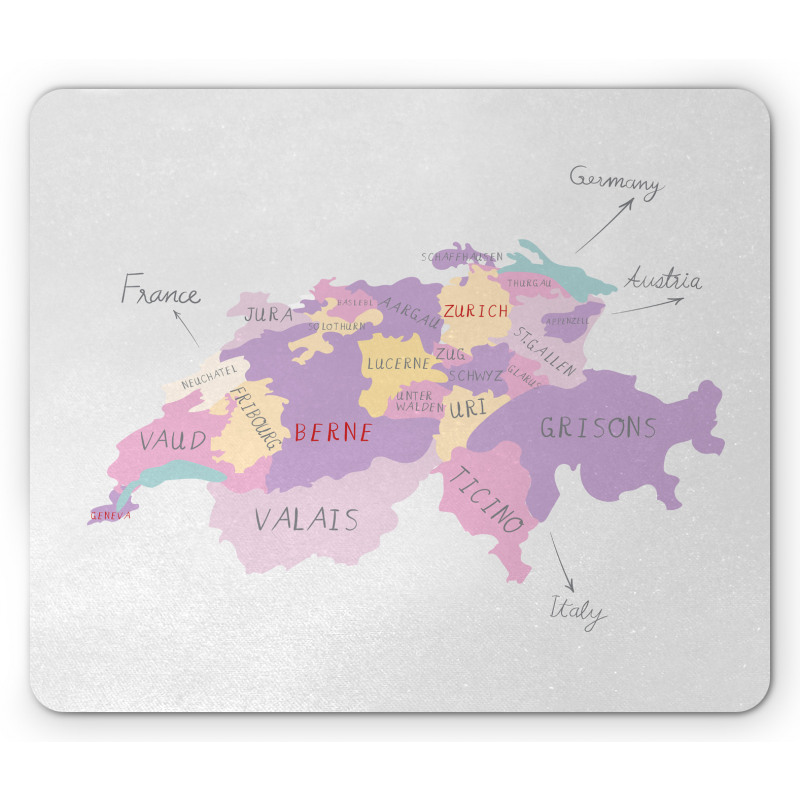 Hand Drawn Map Illustration Mouse Pad