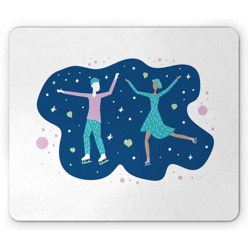 Lady and a Man Skating Mouse Pad