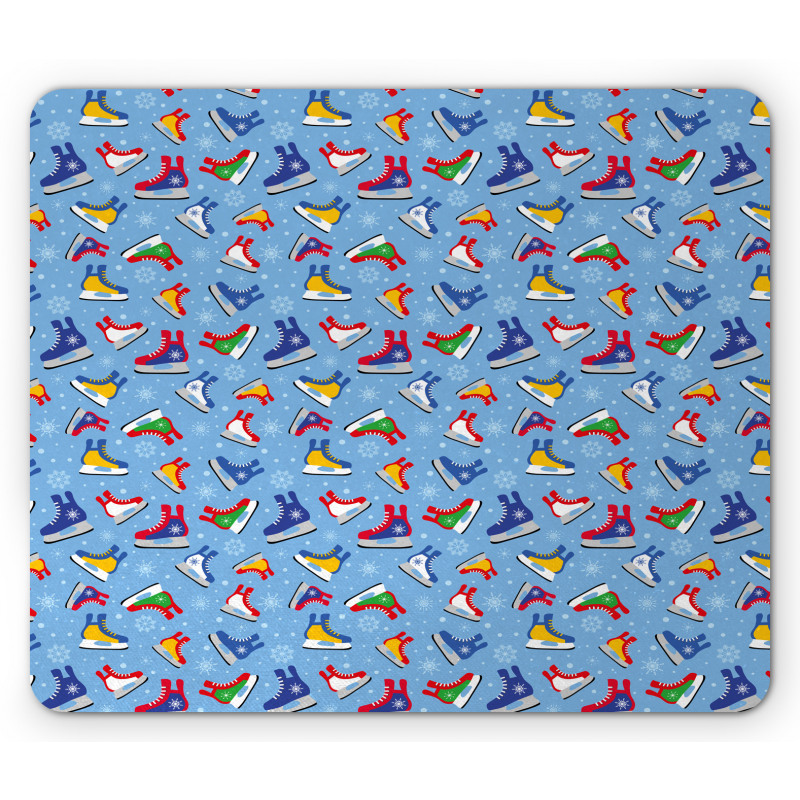 Colorful Winter Footwear Mouse Pad