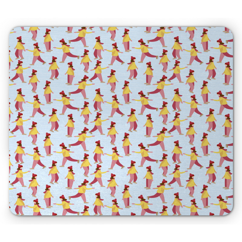 Girl Practicing Skates Mouse Pad