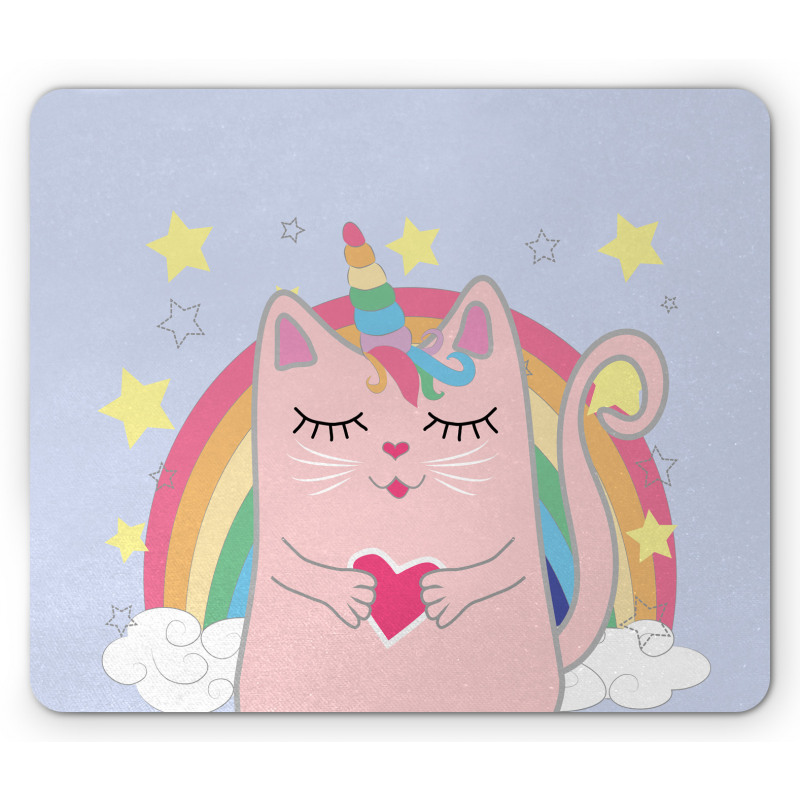 Cat Heart Kitten Art Mouse Pad