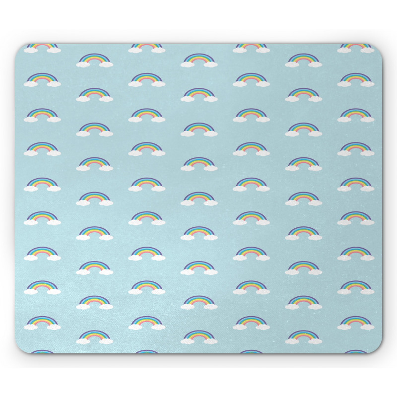 Simplistic Nursery Clouds Mouse Pad