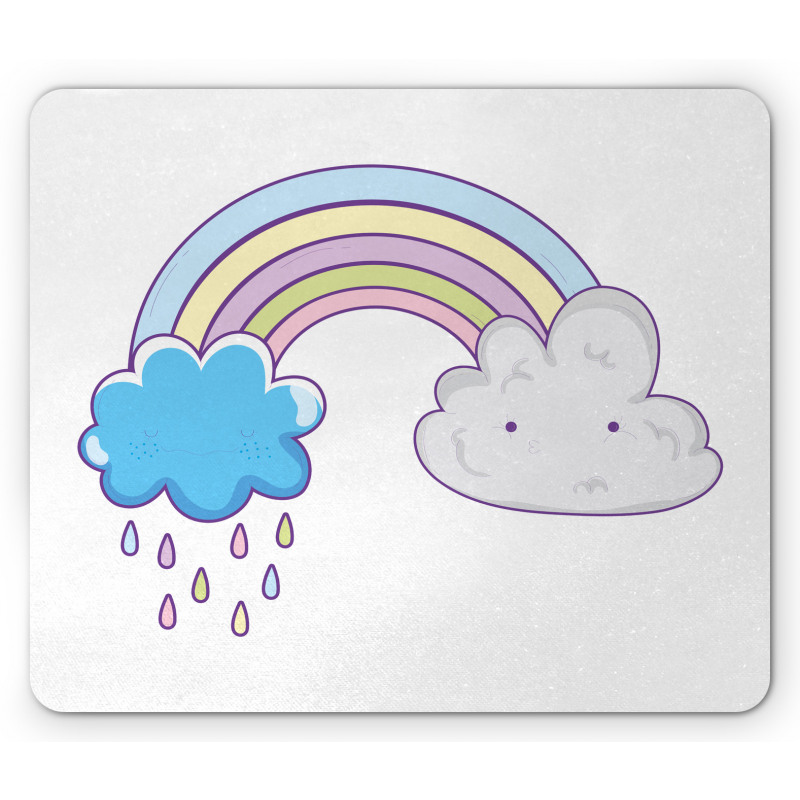 Raining Clouds Cartoon Art Mouse Pad