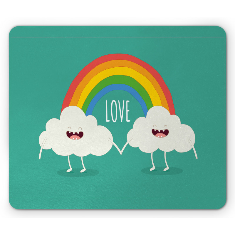 Love Wording Happy Clouds Mouse Pad