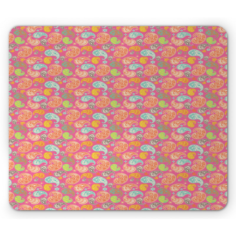 Colorful Eastern Floral Mouse Pad