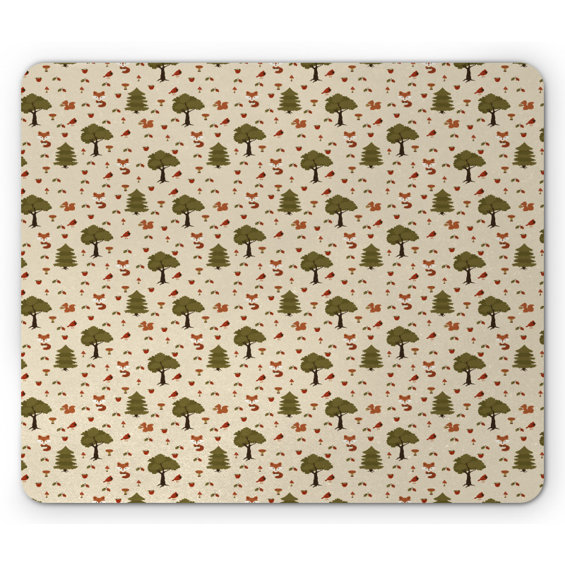 Woodland Animals in Nature Mouse Pad