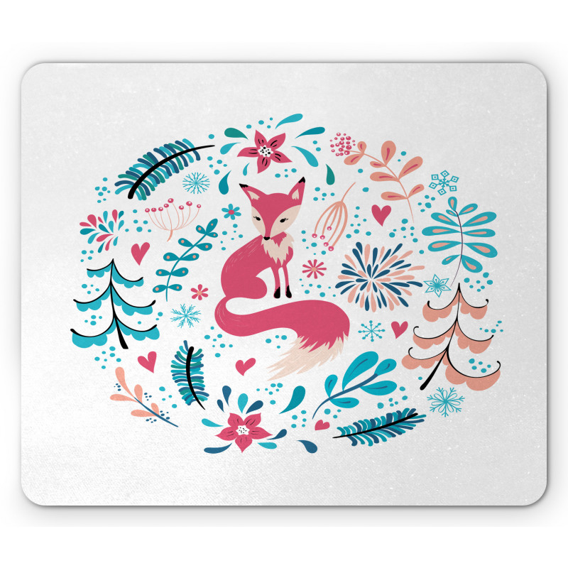 Fox Flowers and Floral Items Mouse Pad