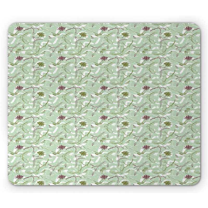 Twigs Seeds Acorns Pine Cone Mouse Pad