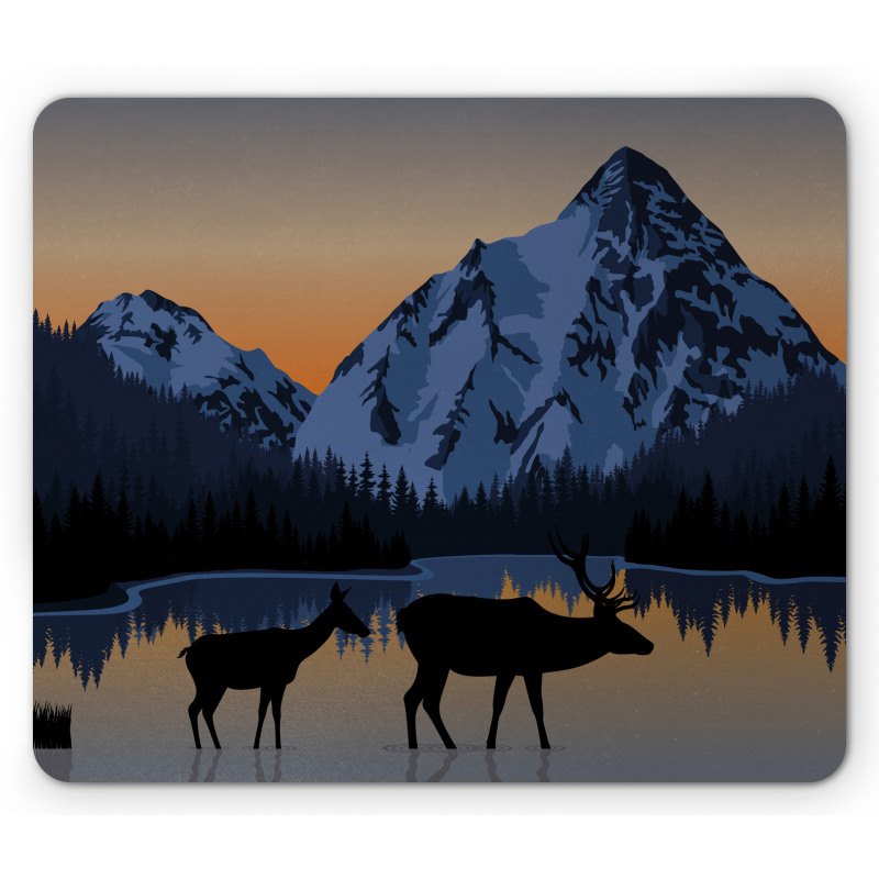 Mountain Deer by the Lake Mouse Pad