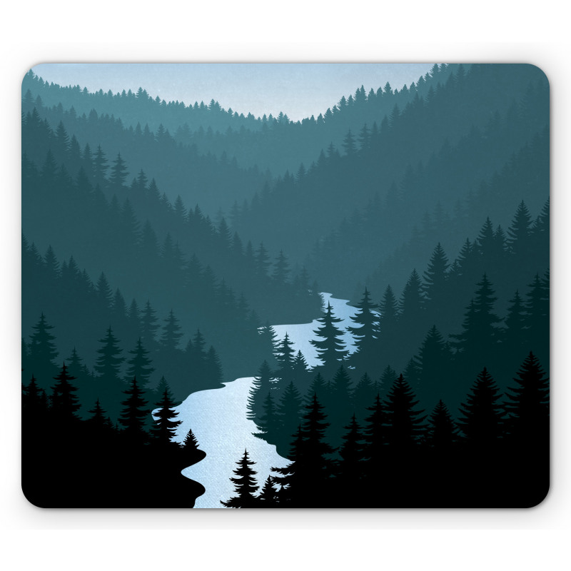 Mountains Forest and River Mouse Pad