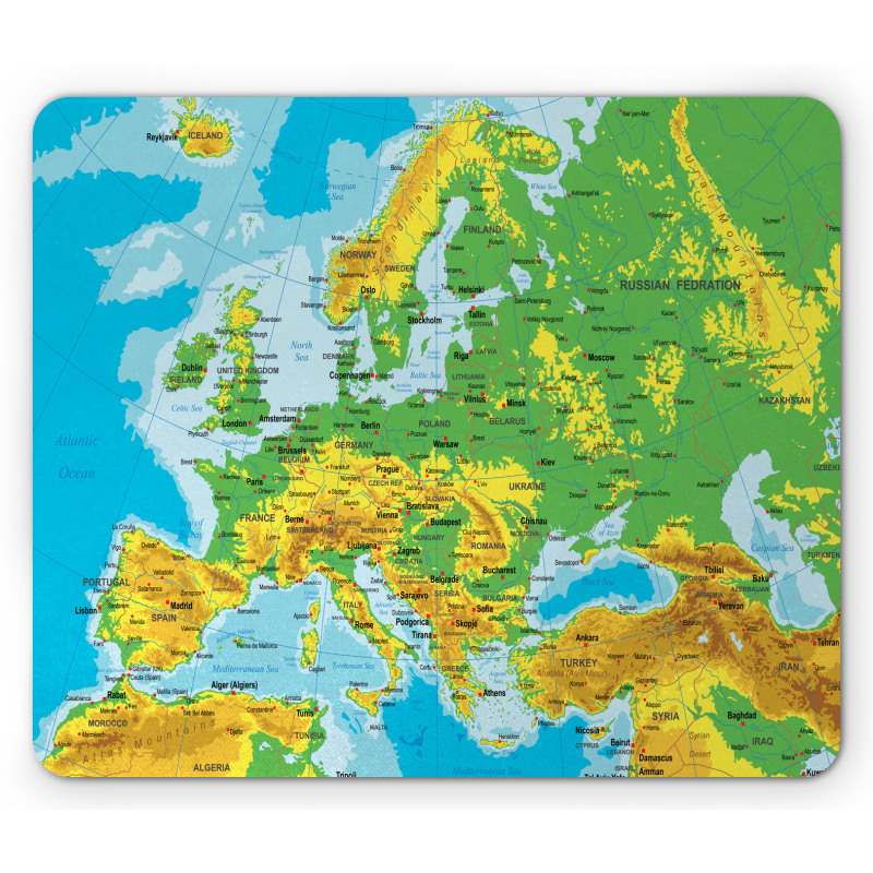 High Detailed Map of Europe Mouse Pad