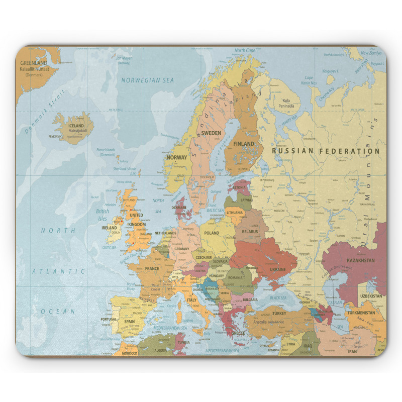 Scandinavian Region Mapping Mouse Pad