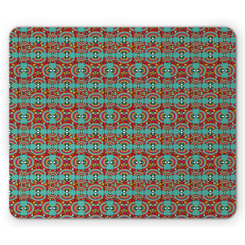 Ethnic Colorful Quirky Art Mouse Pad