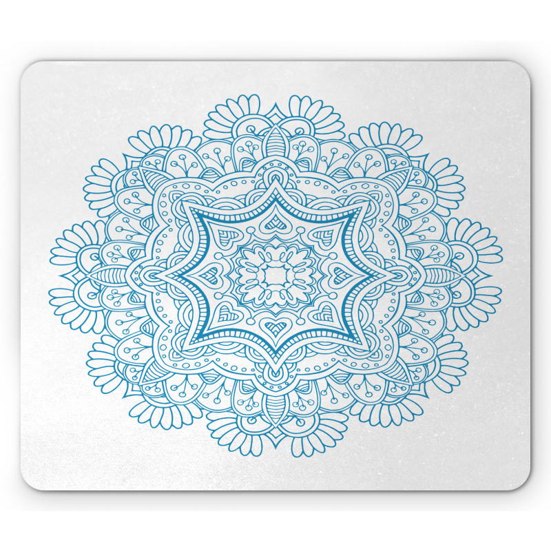 Monotone Floral Round Mouse Pad