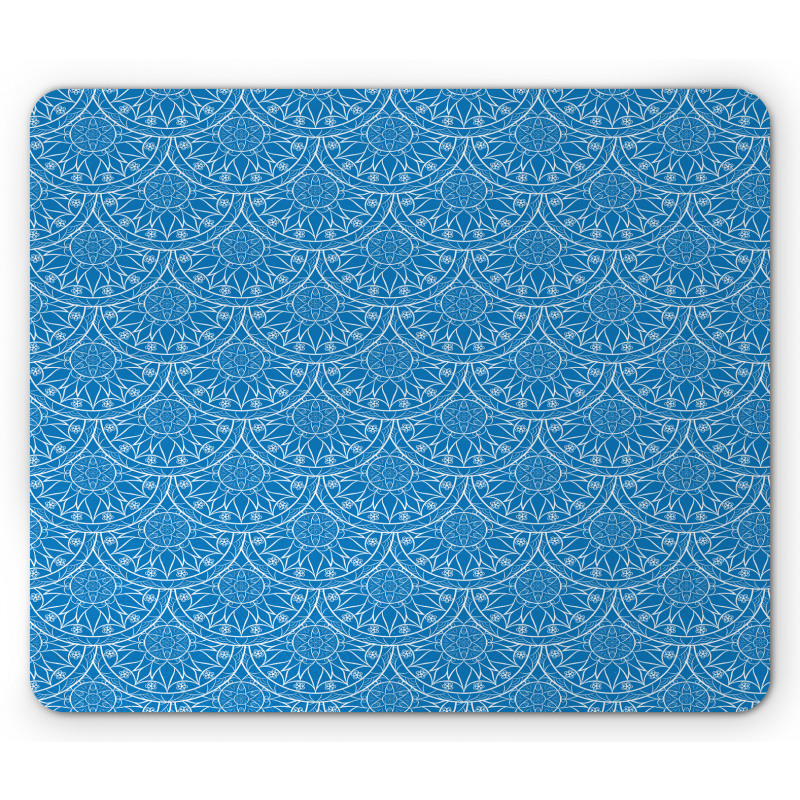 Monochrome Floral Art Mouse Pad