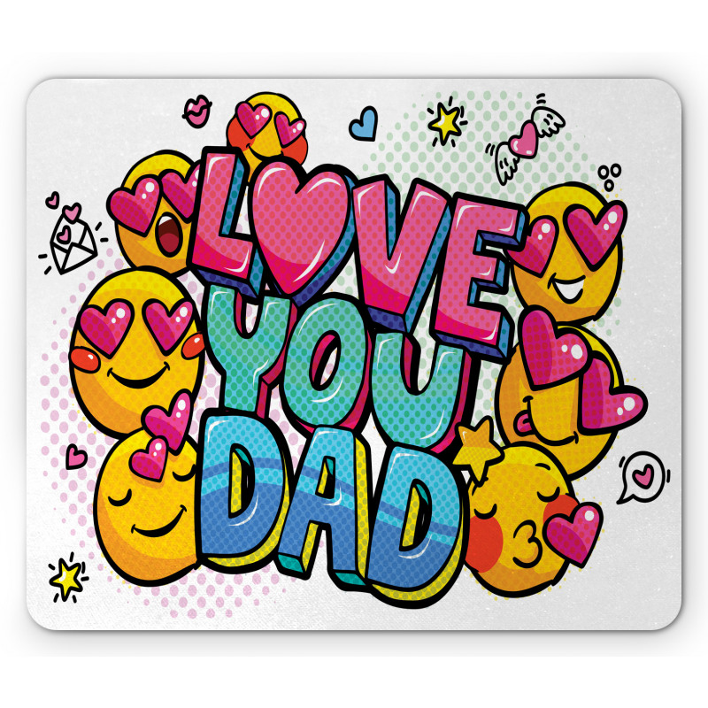 Emoji Smileys Love Dad Mouse Pad