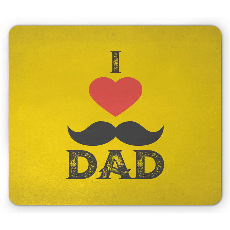 Grunge Heart Mustache Mouse Pad