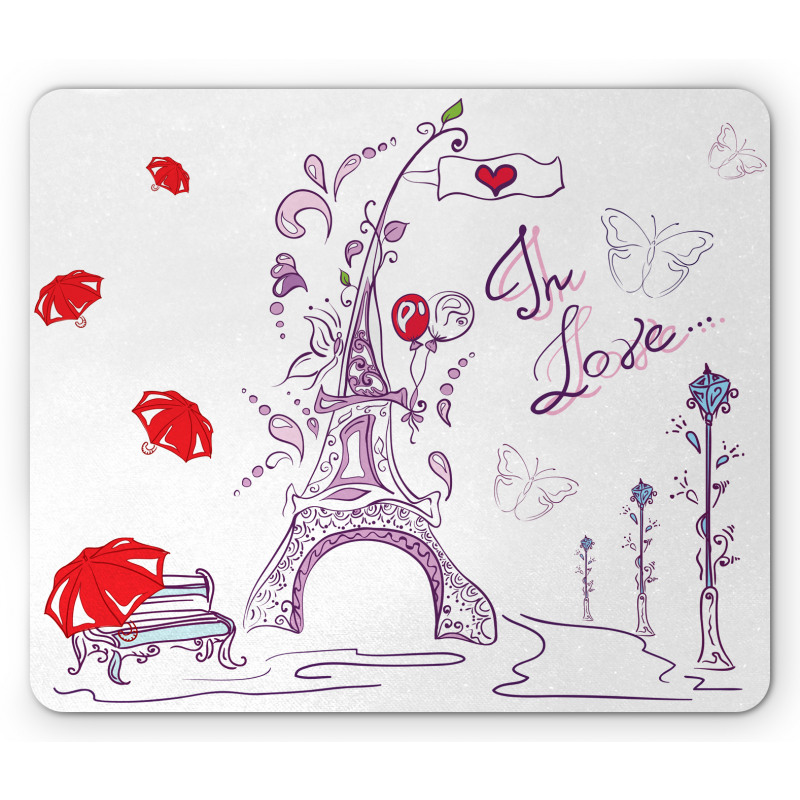 Doodle Romantic Paris Mouse Pad