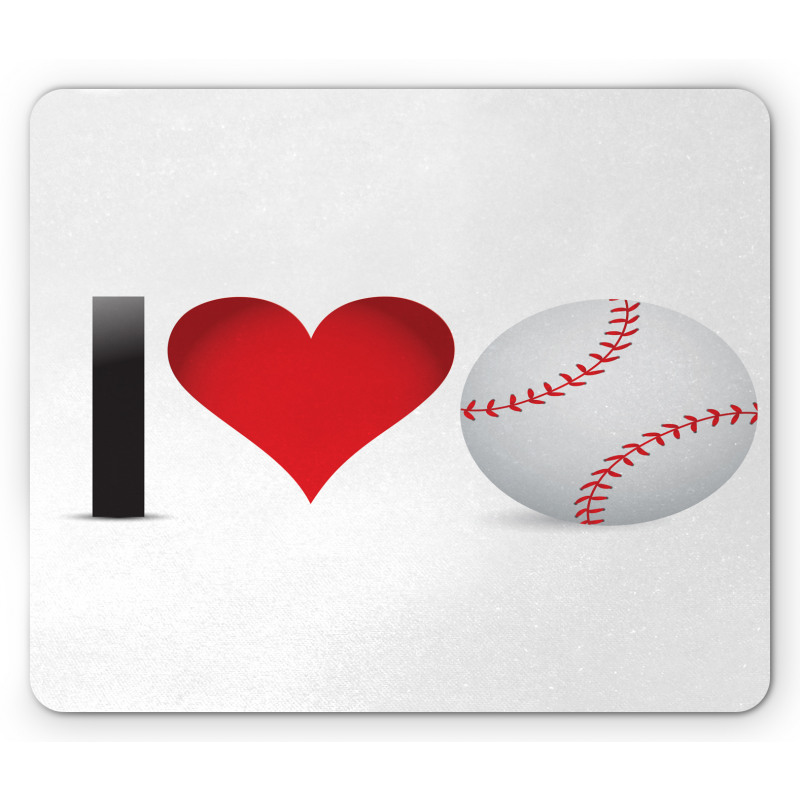 I Love Baseball Heart Mouse Pad