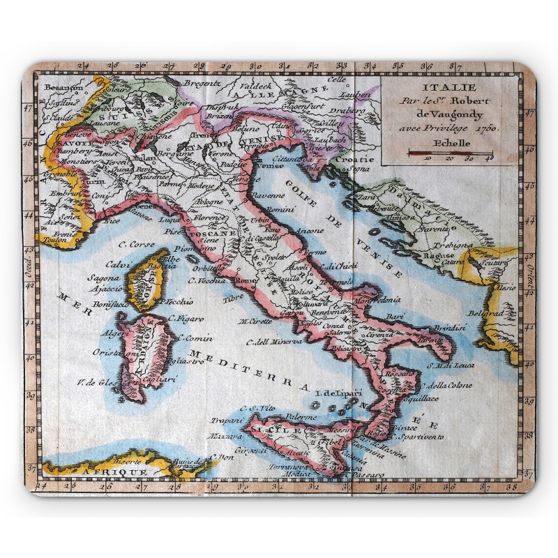 Old Italy Map Mouse Pad