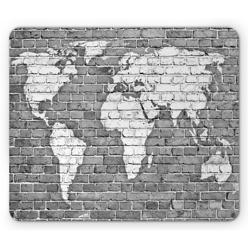 World Map on Old Brick Mouse Pad