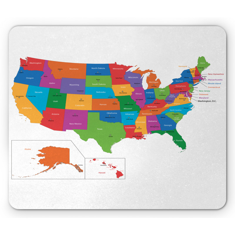 USA Map with States Mouse Pad