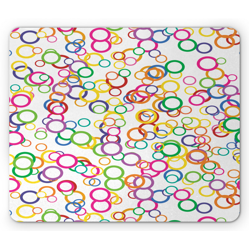 Colored Geometric Circle Mouse Pad