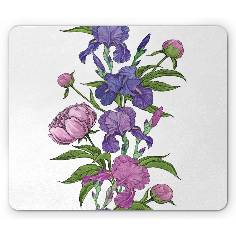 Naive Purple Flower Bouquet Mouse Pad