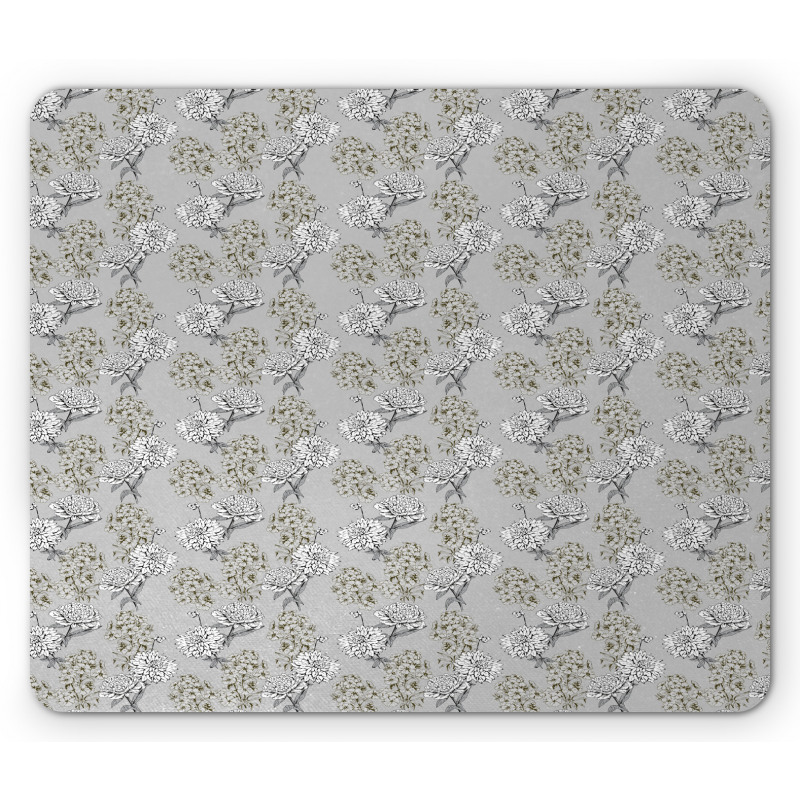 Pastel Nature Tones Flowers Mouse Pad