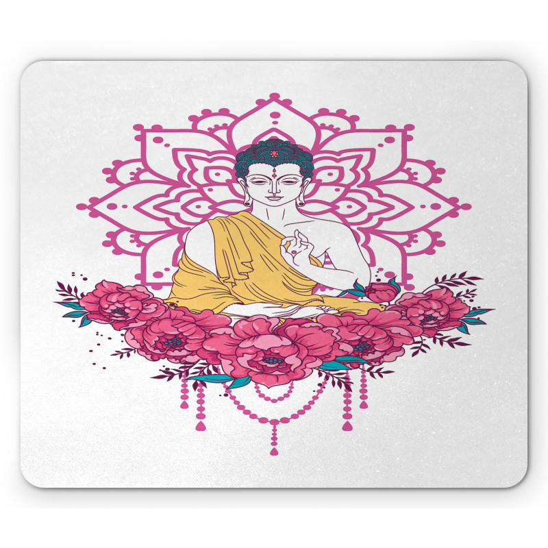 Meditation Floral Mandala Mouse Pad