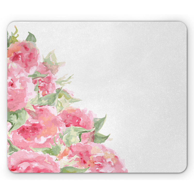 Watercolor Flower Leaves Art Mouse Pad