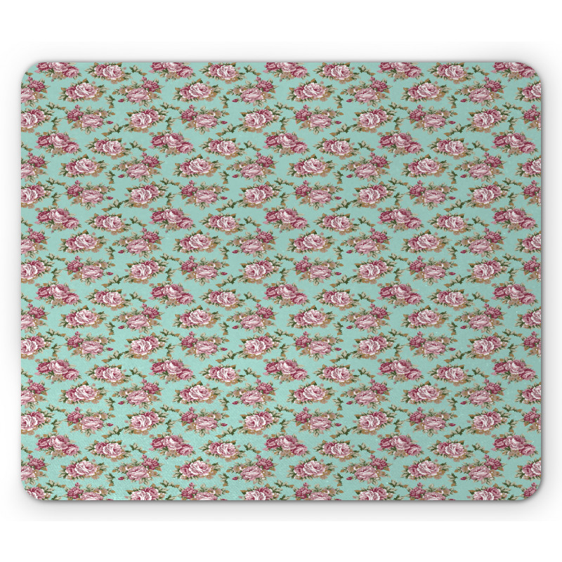 Classical Pastel Tone Floral Mouse Pad