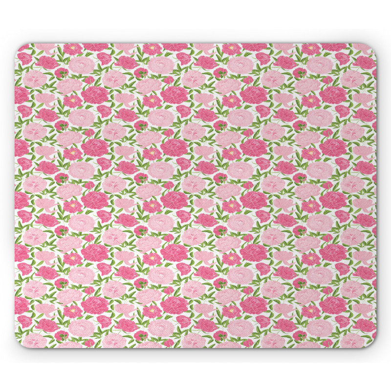 Simplistic Romantic Flowers Mouse Pad