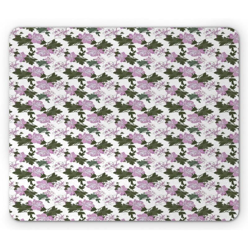 Violet Tones Flowers Blossom Mouse Pad