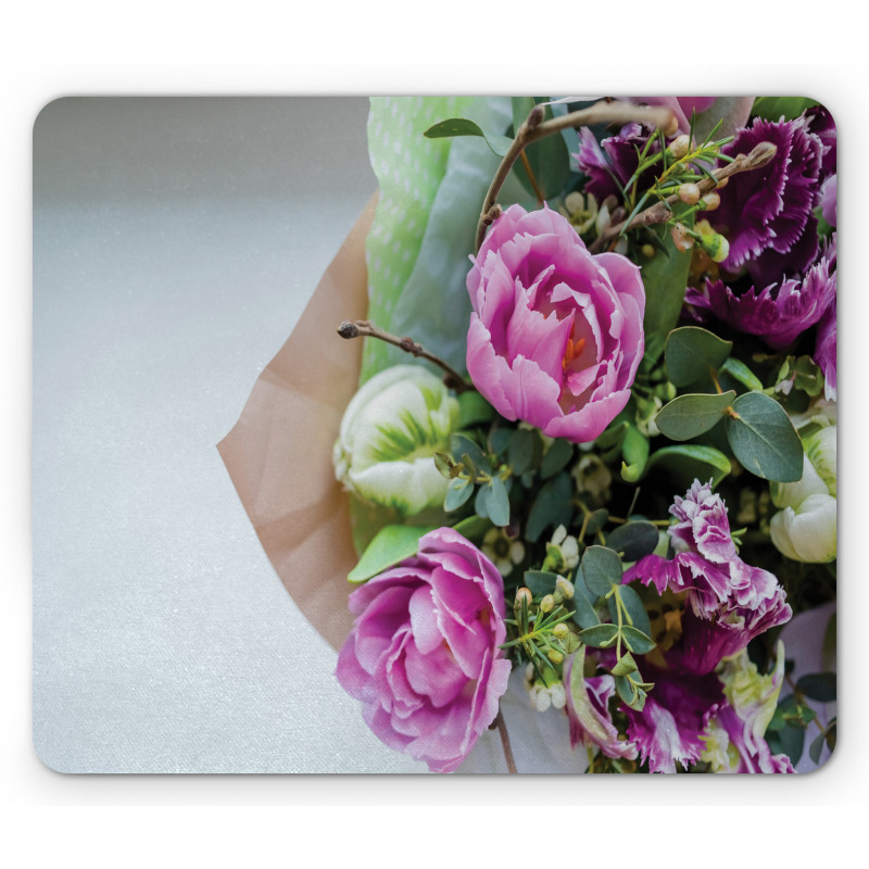 Delicate Floral Bouquet Photo Mouse Pad