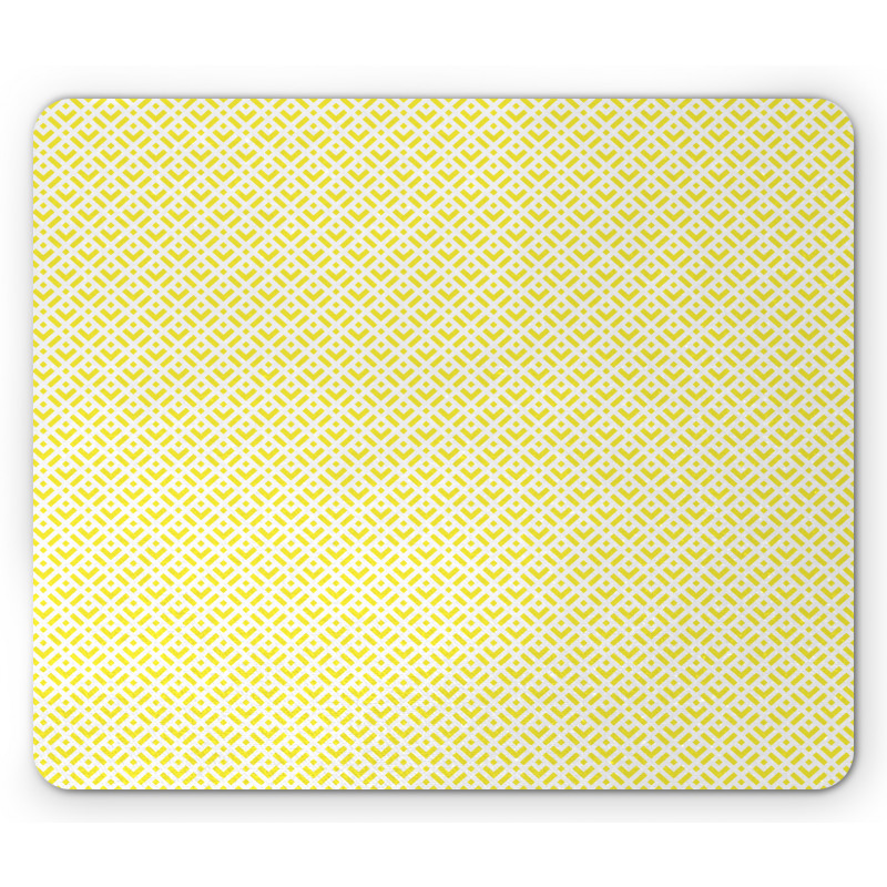 Yellow Squares and Motifs Mouse Pad