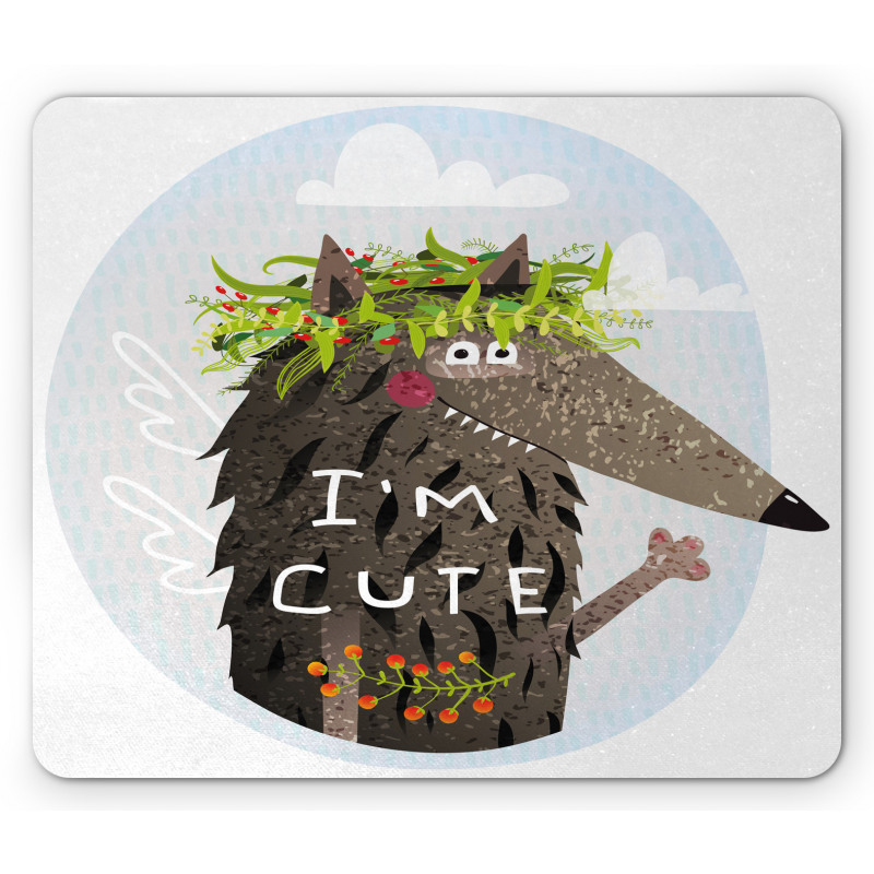 Funny Animal with Berries Mouse Pad