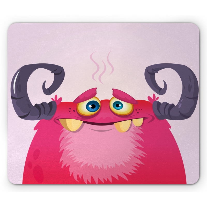 Happy Monster with Horns Mouse Pad