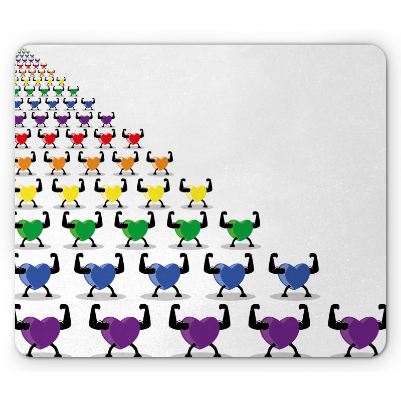 Healthy Colorful Hearts Mouse Pad