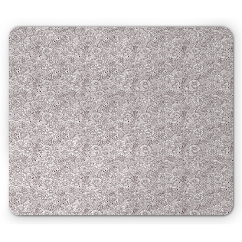 Flower Sketch Details Mouse Pad