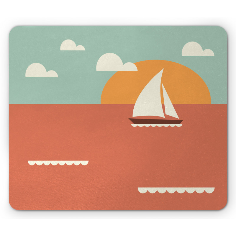 Sailboat Dawning Sun Mouse Pad