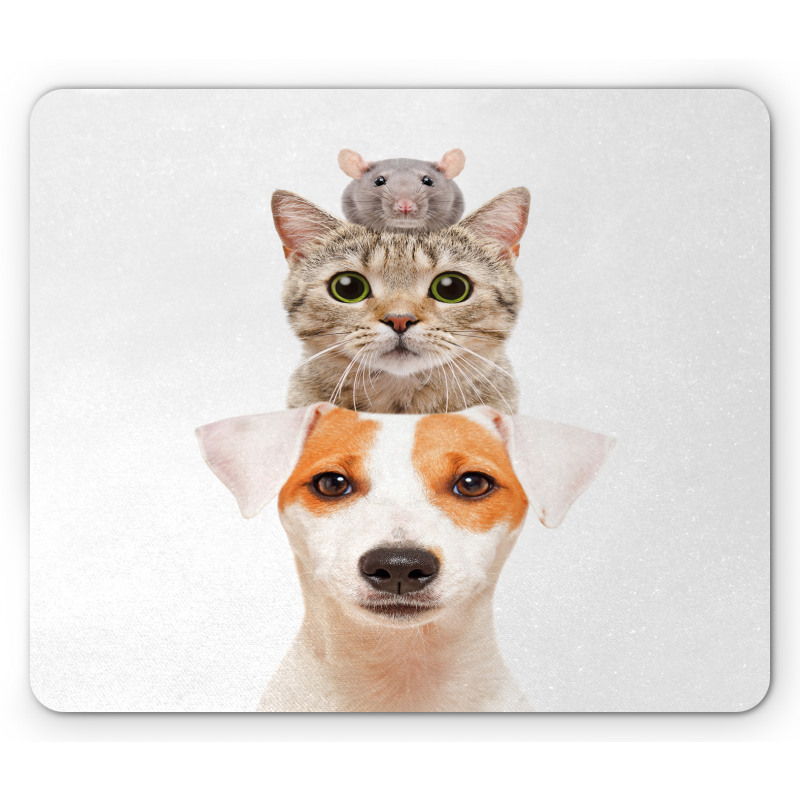 Funny Pets Portrait Design Mouse Pad