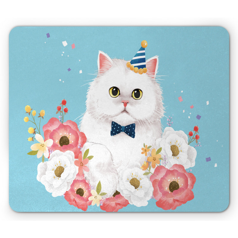 Graphical Fluffy Kitten Party Mouse Pad