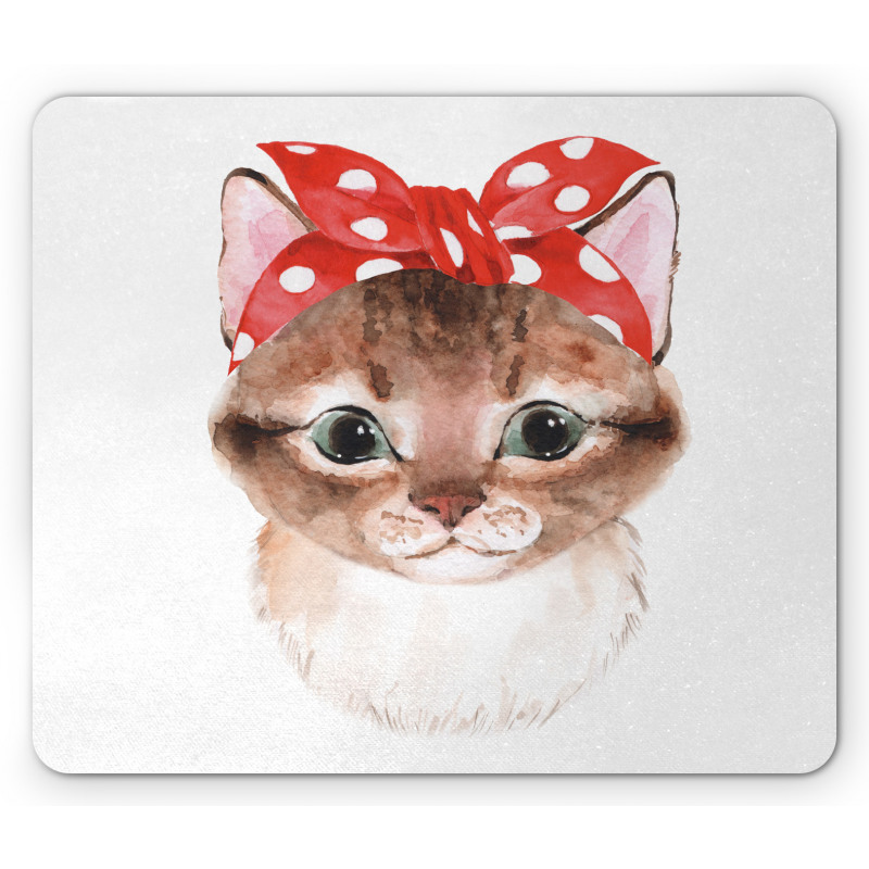 Kitten in a Dotted Bandana Art Mouse Pad