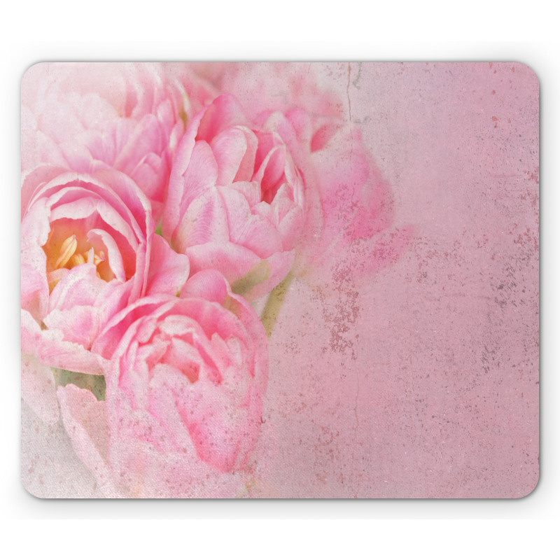 Grungy Tilt Flowers Mouse Pad